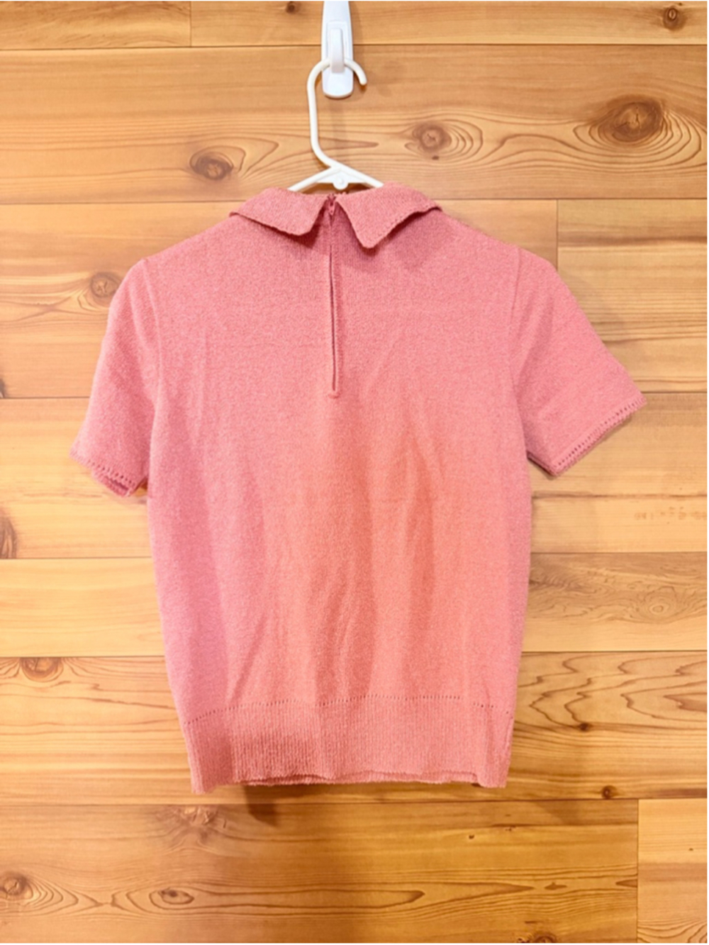 Dalton vintage union made short sleeve knit sweater polo in a dusty rose size 8 - Picture 3 of 9